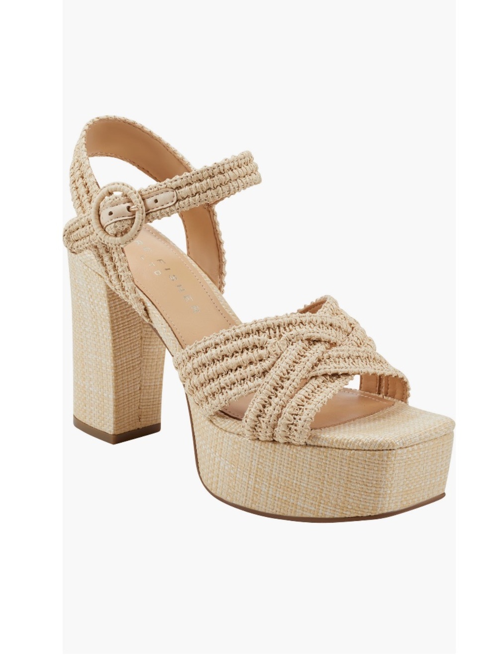 Marc Fisher LTD Chesse Platform Sandals Light Natural 110 Cream Women’s Size 10